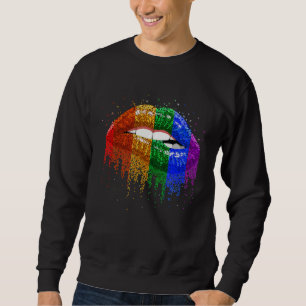 LGBT Rainbow Bling Vintage Lips Pride Gay Bisexual Sweatshirt