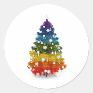 LGBT Rainbow Christmas Tree Sticker