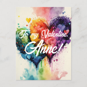 LGBT rainbow colored hearts Valentine's day card