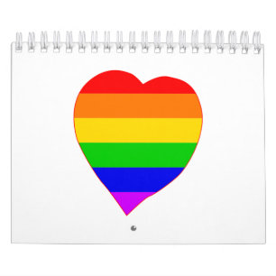 LGBT Rainbow Colors Heart Calendar
