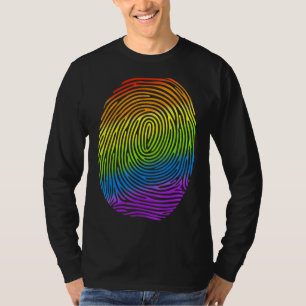 Lgbt Rainbow Fingerprint Proud Gay Lesbian Lgbt Mo T-Shirt