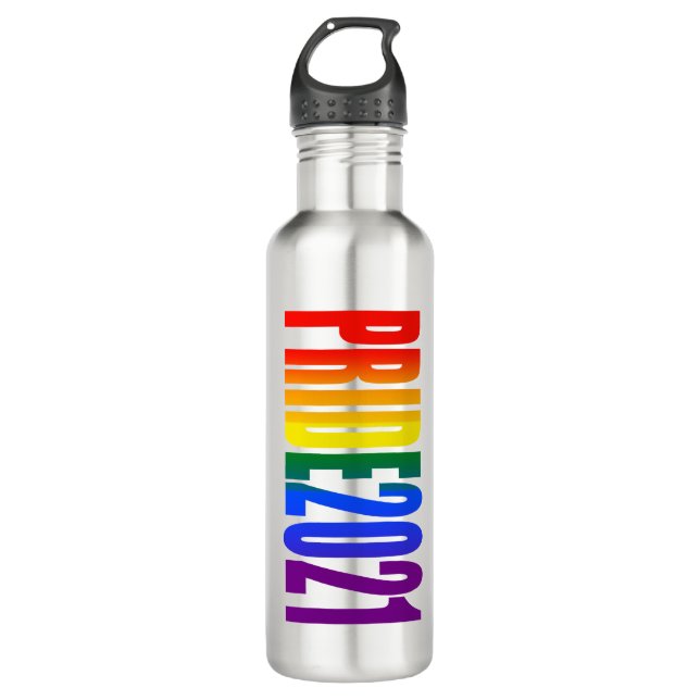 LGBT Rainbow Flag Colours LGBTQ Gay Pride 2021 710 Ml Water Bottle (Front)