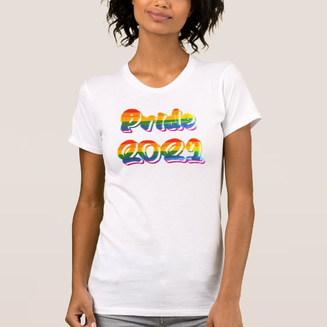 LGBT Rainbow Flag Colours LGBTQ Gay Pride 2021 T-Shirt (Front)