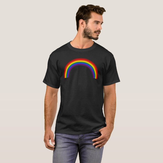 LGBT Rainbow Flag Colours LGBTQ Gay Pride T-Shirt (Front Full)