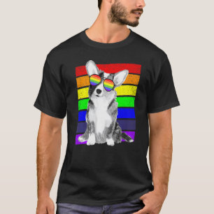 Lgbt Rainbow Flag Gay Pride Corgi T-Shirt