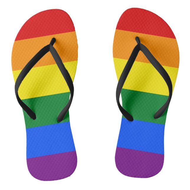 LGBT Rainbow flag Jandals (Footbed)