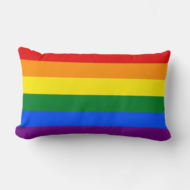LGBT Rainbow Flag Lumbar Cushion (Front)