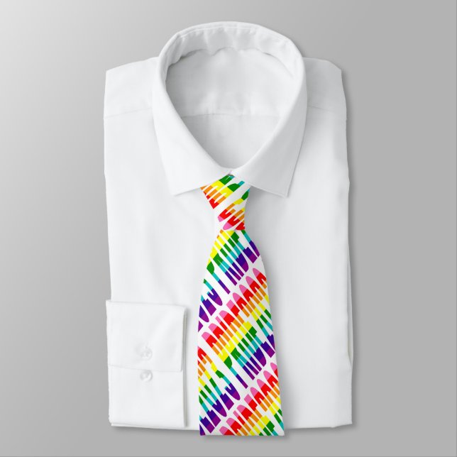 LGBT Rainbow Flag Original 8 Stripes Pride 2023 Ne Tie (Tied)