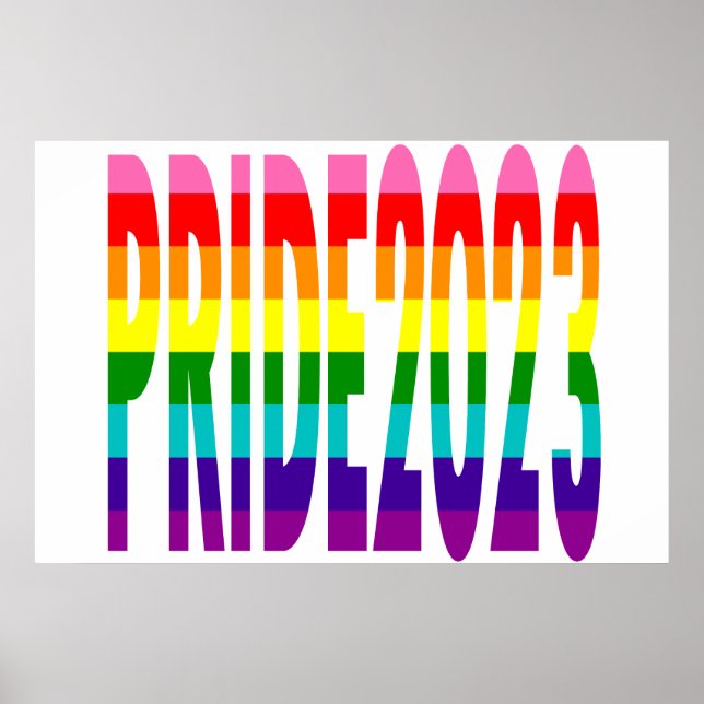 LGBT Rainbow Flag Original 8 Stripes Pride 2023 Poster (Front)