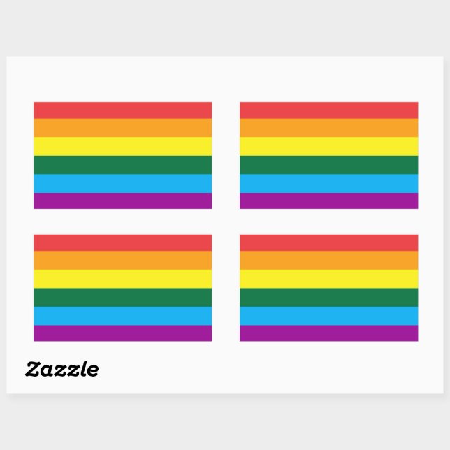 Lgbt Rainbow Flag Queer Rectangular Sticker (Sheet)