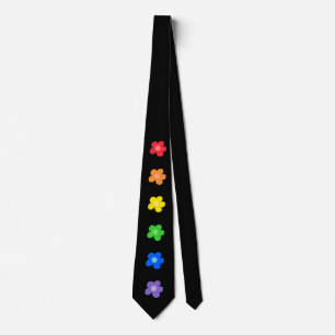 LGBT Rainbow Flowers Gay Pride design  Tie