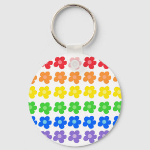 LGBT Rainbow Flowers Gay Pride Freedom & Equality  Key Ring