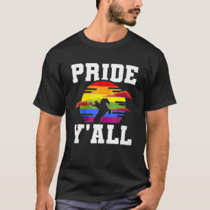 LGBT Rainbow Gay Pride Flag Cowboy Hat Western Cow T-Shirt