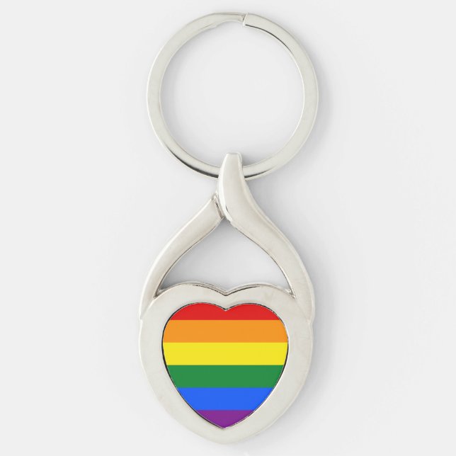 LGBT Rainbow Gay Pride Flag Key Ring (Front)