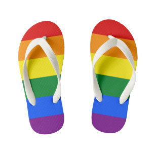LGBT Rainbow Gay Pride Flag Kid's Jandals