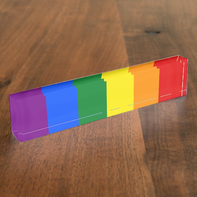 LGBT Rainbow Gay Pride Flag Nameplate (Side)