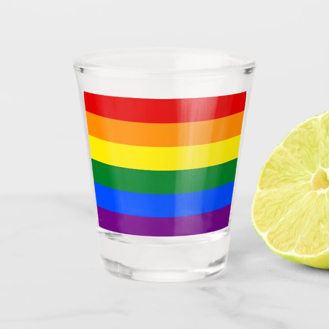 LGBT Rainbow Gay Pride Flag Shot Glass (Front)