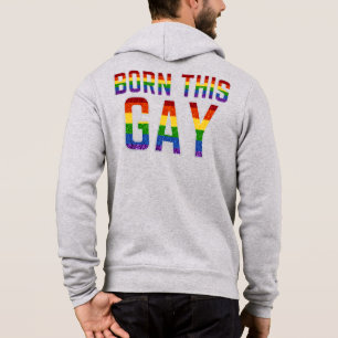 LGBT Rainbow Glitter Born This Gay Hoodie