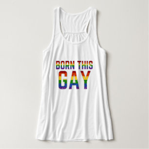 LGBT Rainbow Glitter Born This Gay Singlet