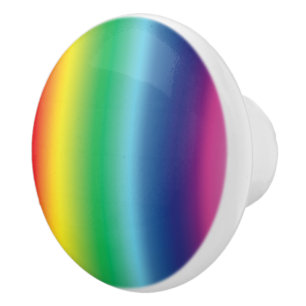 Lgbt rainbow gradient colours ombre pattern modern ceramic knob