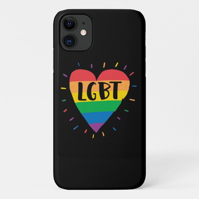 LGBT Rainbow Heart Case-Mate iPhone Case (Back)