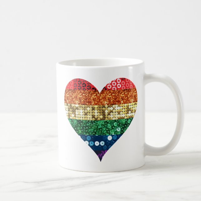 lgbt rainbow heart coffee mug (Right)