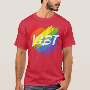 LGBT Rainbow Heart Design Support Equality LGBTQ P T-Shirt