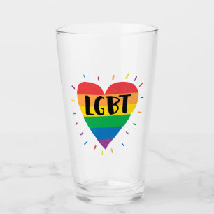 LGBT Rainbow Heart Glass