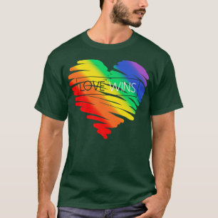 LGBT Rainbow Heart Love Wins Gay Lesbian Trans Bi  T-Shirt