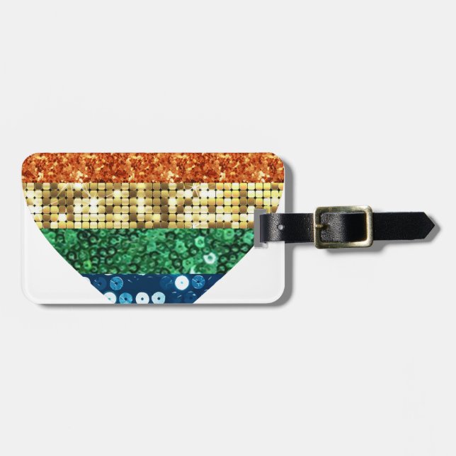 lgbt rainbow heart luggage tag (Front Horizontal)