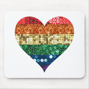 lgbt rainbow heart mouse pad