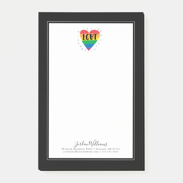 LGBT Rainbow Heart Post-it Notes (Front)