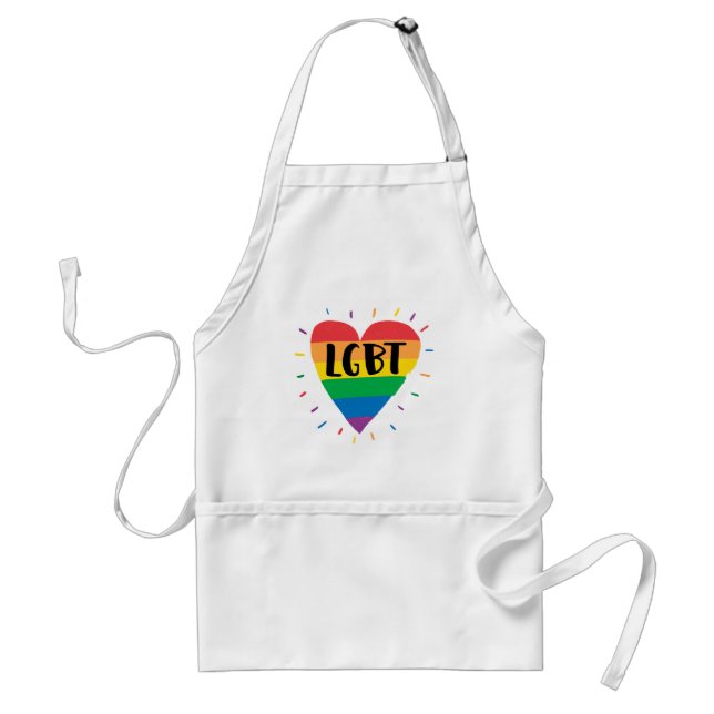 LGBT Rainbow Heart Standard Apron (Front)