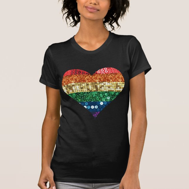 lgbt rainbow heart T-Shirt (Front)