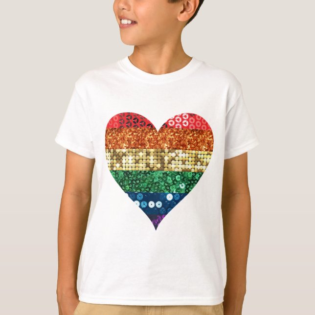 lgbt rainbow heart T-Shirt (Front)