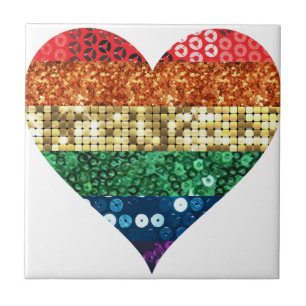 lgbt rainbow heart tile