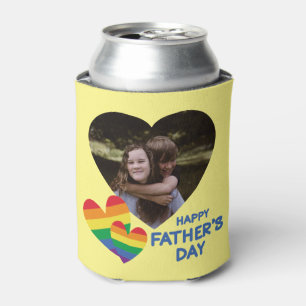LGBT Rainbow Hearts Father's Day Can Cooler