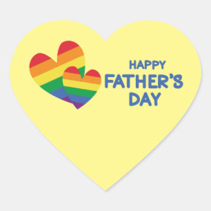 LGBT Rainbow Hearts Father's Day Heart Sticker