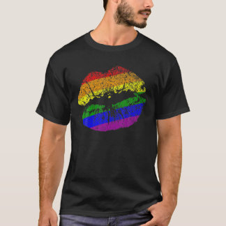 Lgbt Rainbow Kissing Lips Essential. T-Shirt
