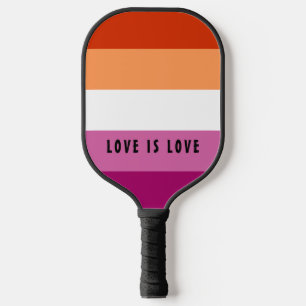 LGBT Rainbow Lesbian Pride Flag Custom Text Pickleball Paddle