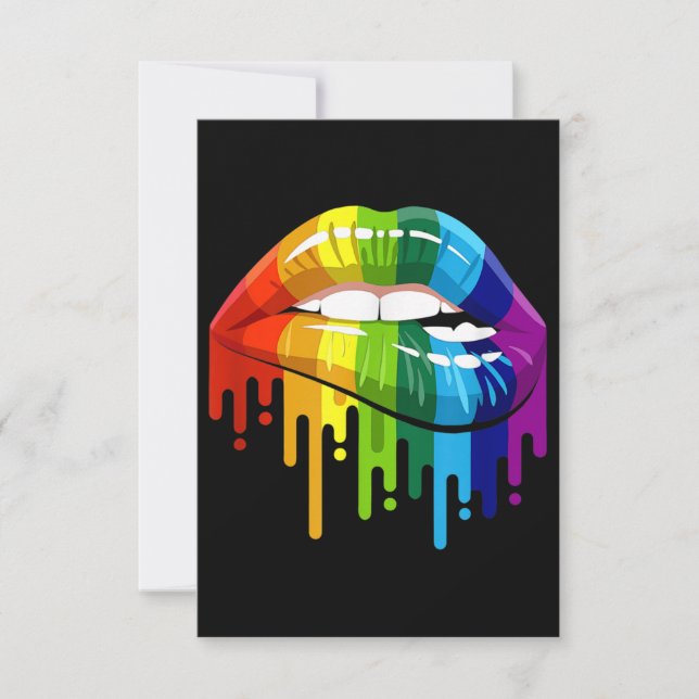 LGBT Rainbow Lip Gay Pride Card (Front)