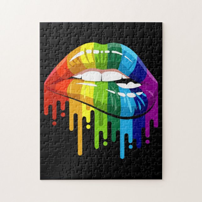 LGBT Rainbow Lip Gay Pride Jigsaw Puzzle (Vertical)