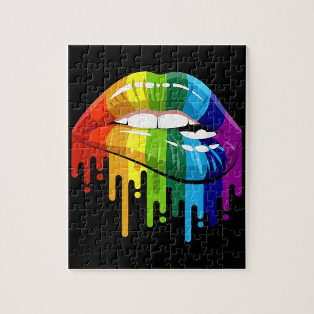 LGBT Rainbow Lip Gay Pride Jigsaw Puzzle (Vertical)