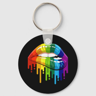 LGBT Rainbow Lip Gay Pride Key Ring