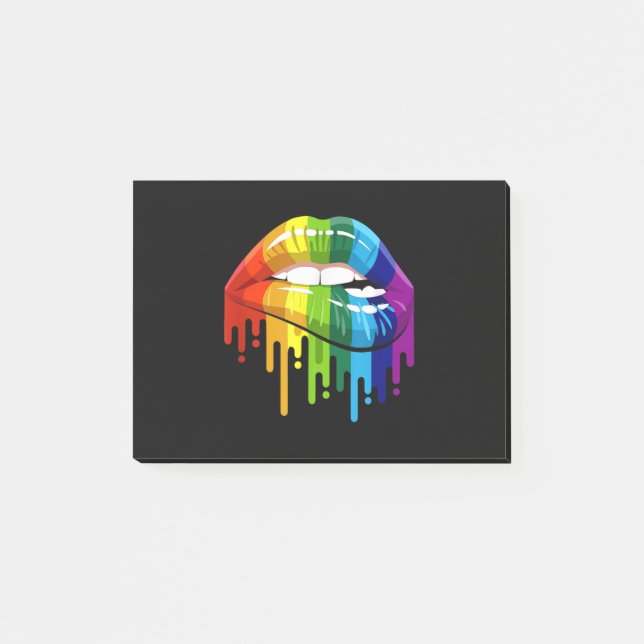 LGBT Rainbow Lip Gay Pride Post-it Notes (Front)