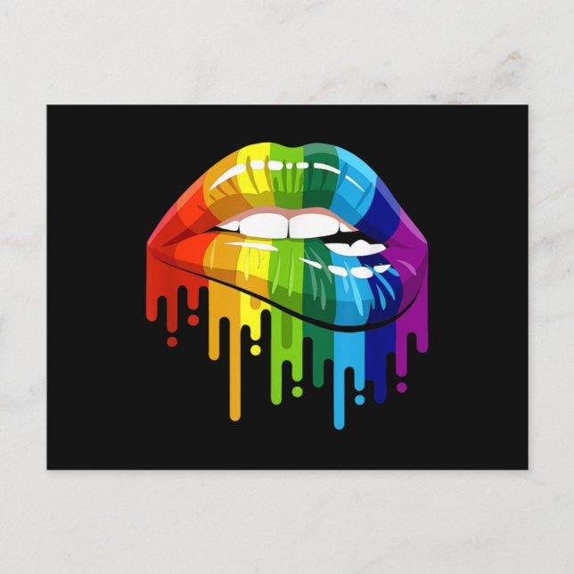 LGBT Rainbow Lip Gay Pride Postcard (Front)