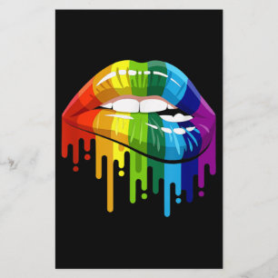 LGBT Rainbow Lip Gay Pride Stationery