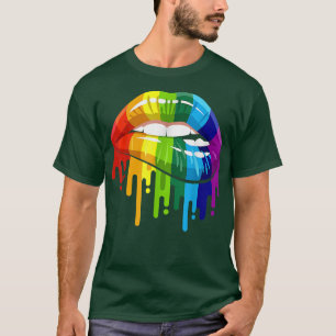 LGBT Rainbow Lip Gay Pride  T-Shirt