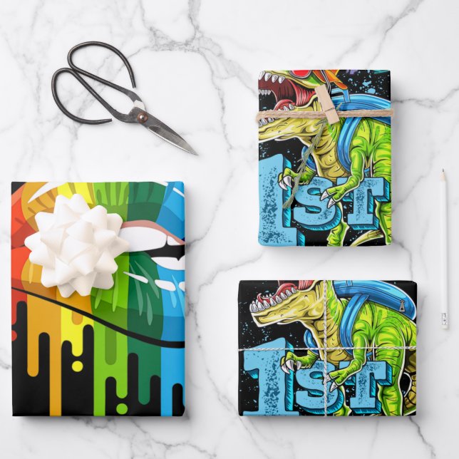 LGBT Rainbow Lip Gay Pride Wrapping Paper Sheet (Front)