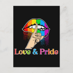 Lgbt Rainbow Lips ,Love and Pride Lgbt Postcard